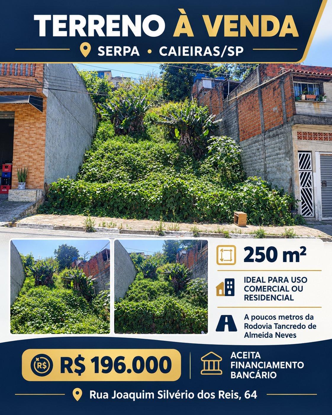 Terreno à venda em Serpa, Caieiras - 250 m²